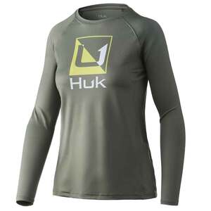 Huk Women's Reflection Pursuit Shirt, Large, Moss