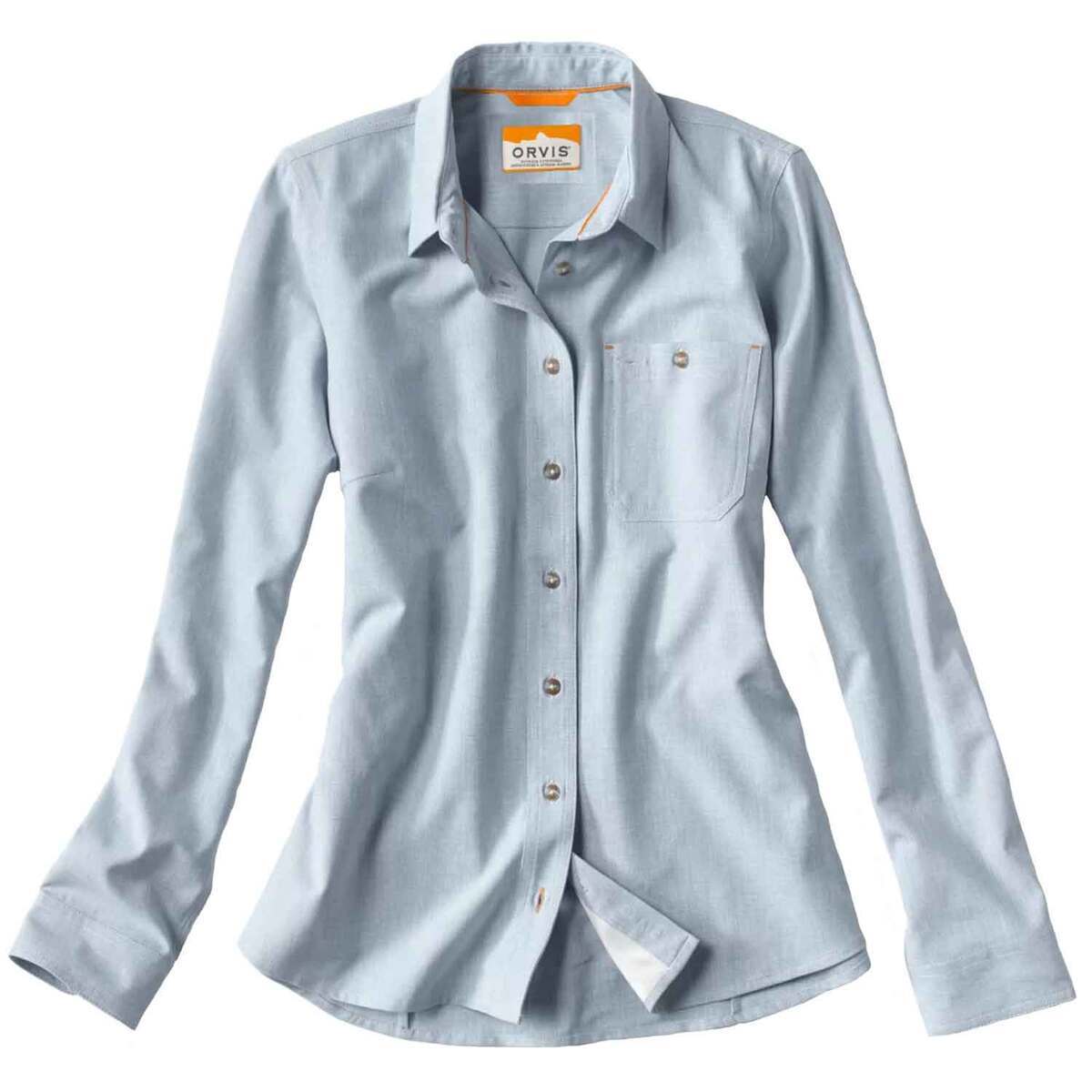 Men's Quest Poplin Water-Resistant Long-Sleeved Shirt | Khaki | Size Medium | Cotton | Orvis