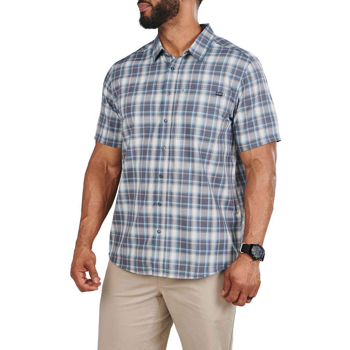 5.11 Men's Wyatt Plaid Short Sleeve Shirt - Turbulence Plaid - XL ...