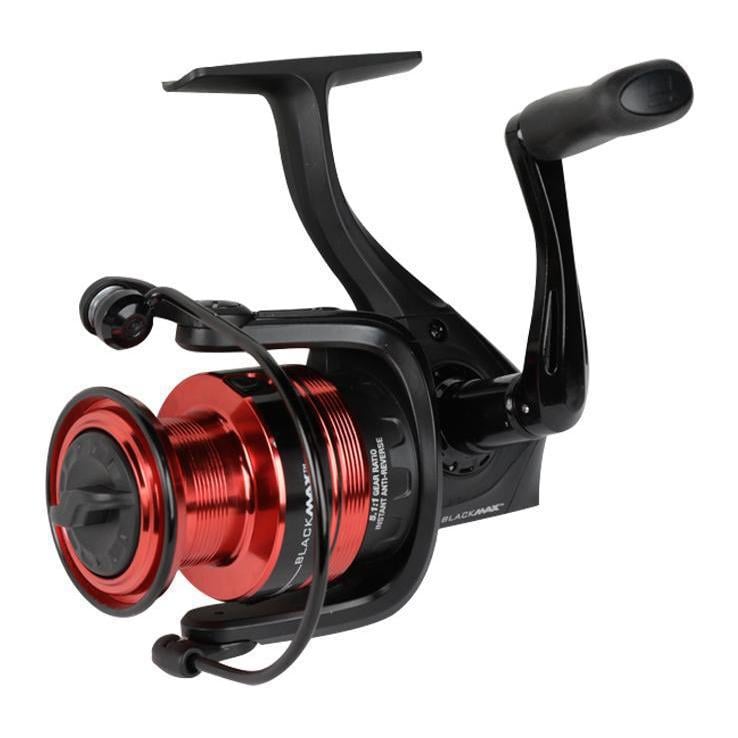 Abu Garcia Black Max Spinning Reel with 5 5.2:1 Ratio 6 Bearings 20 1/2  Retrieve Rate Ambidextrous Clam Pack : : Sports, Fitness & Outdoors