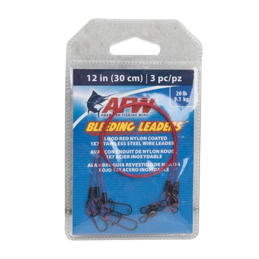 American Fishing Wire Bleeding Leaders SS Wire Leader 3 pack E0