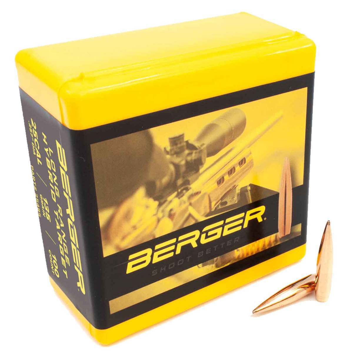 Berger Long Range Hybrid Target 25 Caliber BT 135gr Reloading Bullets ...