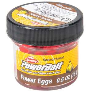 Berkley PowerBait Magnum Floating Power Eggs - Salmon Egg Red, 1/2oz