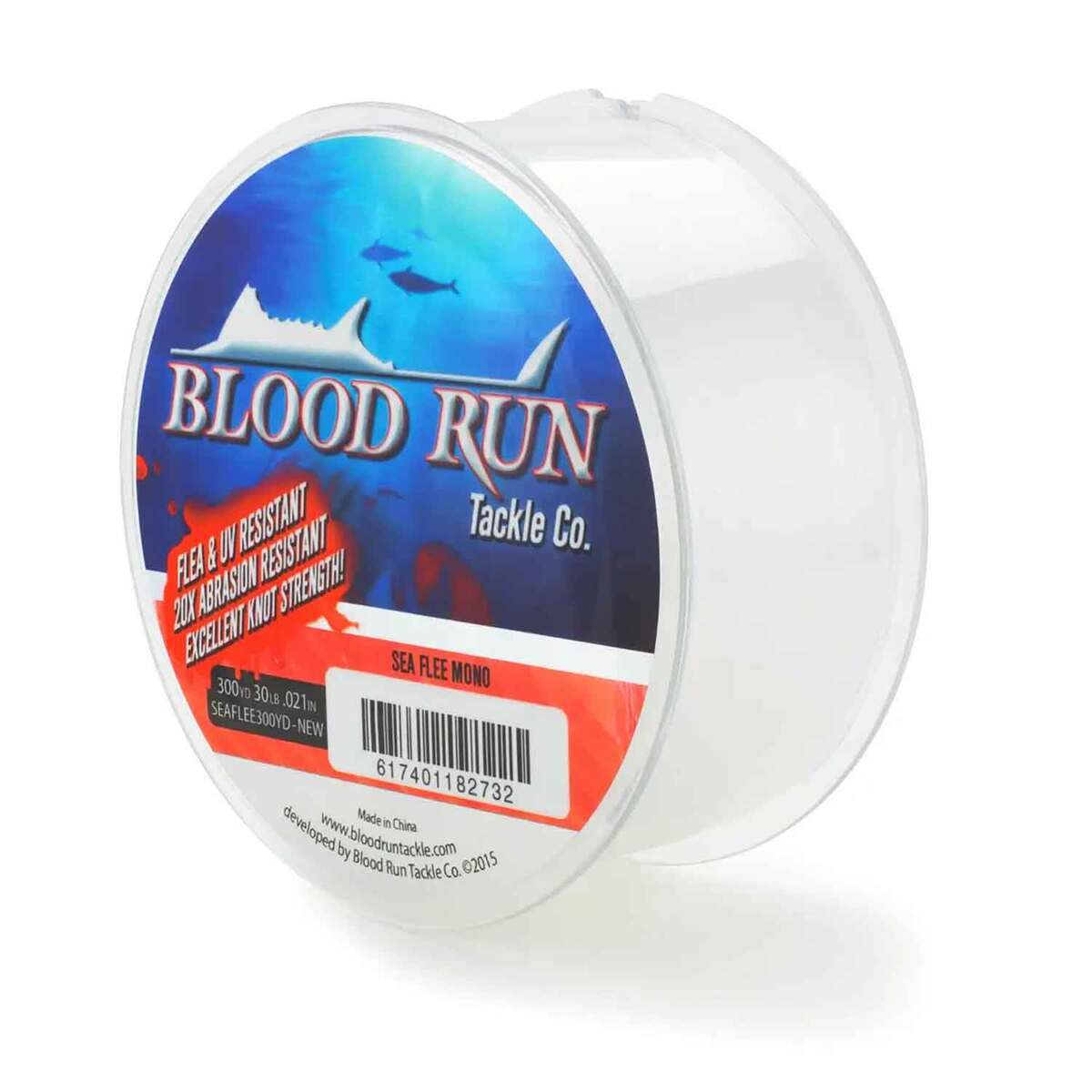 Blood Run Tackle Sea Flee Monofilament Fishing Line - 30lb, Clear