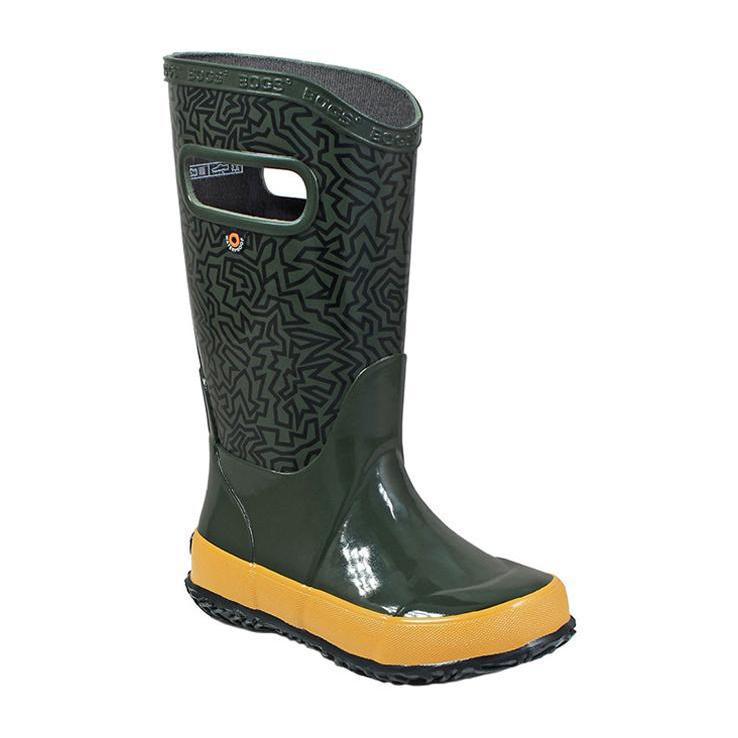 Bogs Kids' Maze Waterproof Rain Boots - Green - Size 11 - Green 11 ...