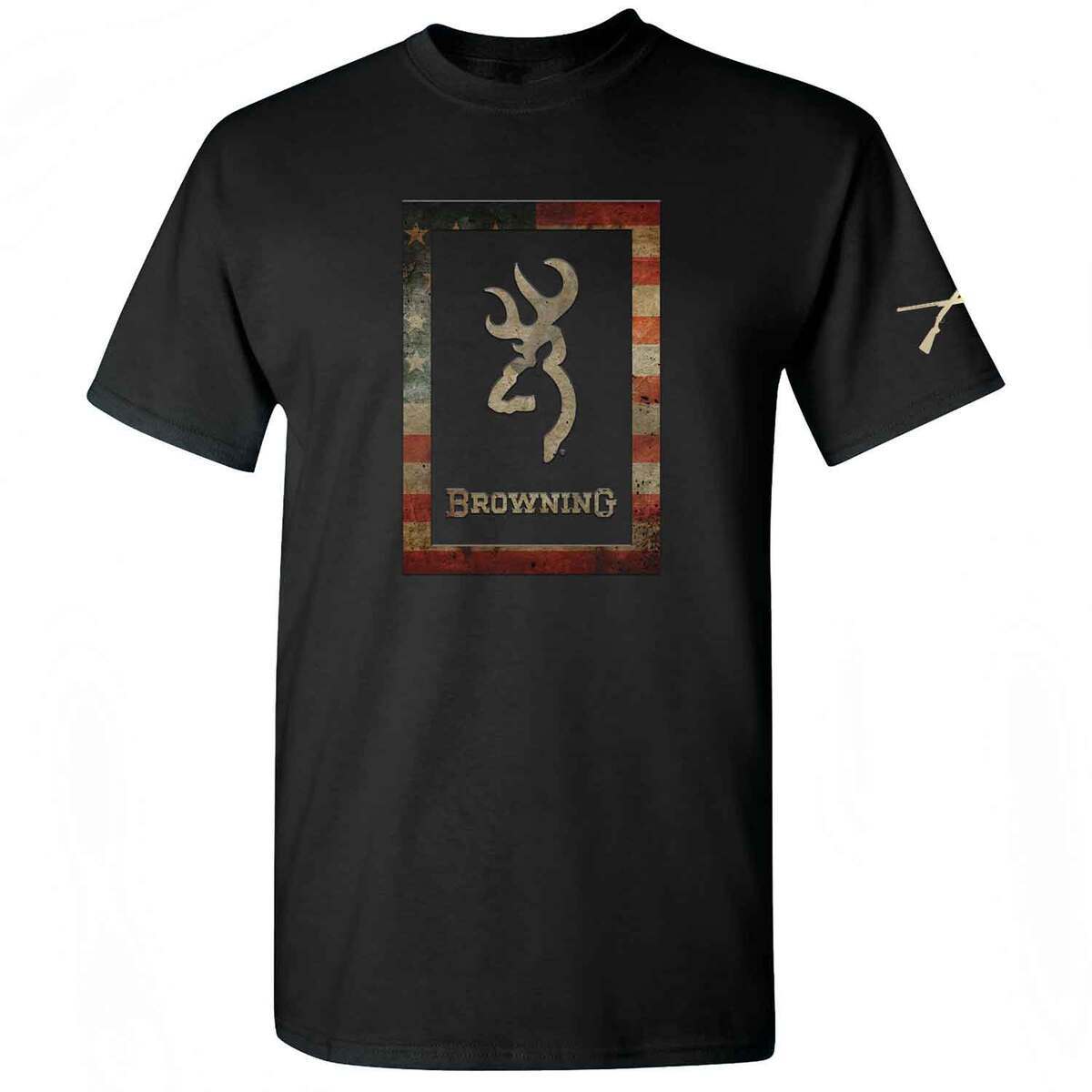 Browning Rustic Flag T-Shirt - Black XX-Large, Men's