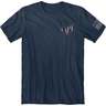 Buck Wear Men's Patriotic American Short Sleeve Shirt - Navy - M - Navy M