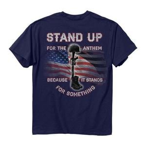 Buck Wear Men's Stand Up Short Sleeve Casual Shirt - Navy - 3XL