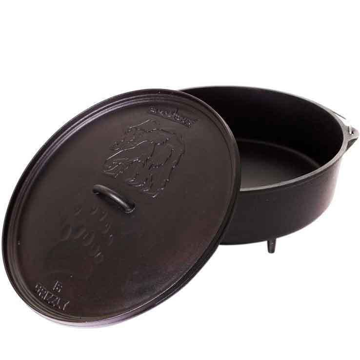 Camp Cast Iron Dutch Oven Lid Lifter and Folding Finish Camp Dutch Oven Lid  Stand can be used as Trivet, Lifter and Skillet Holder