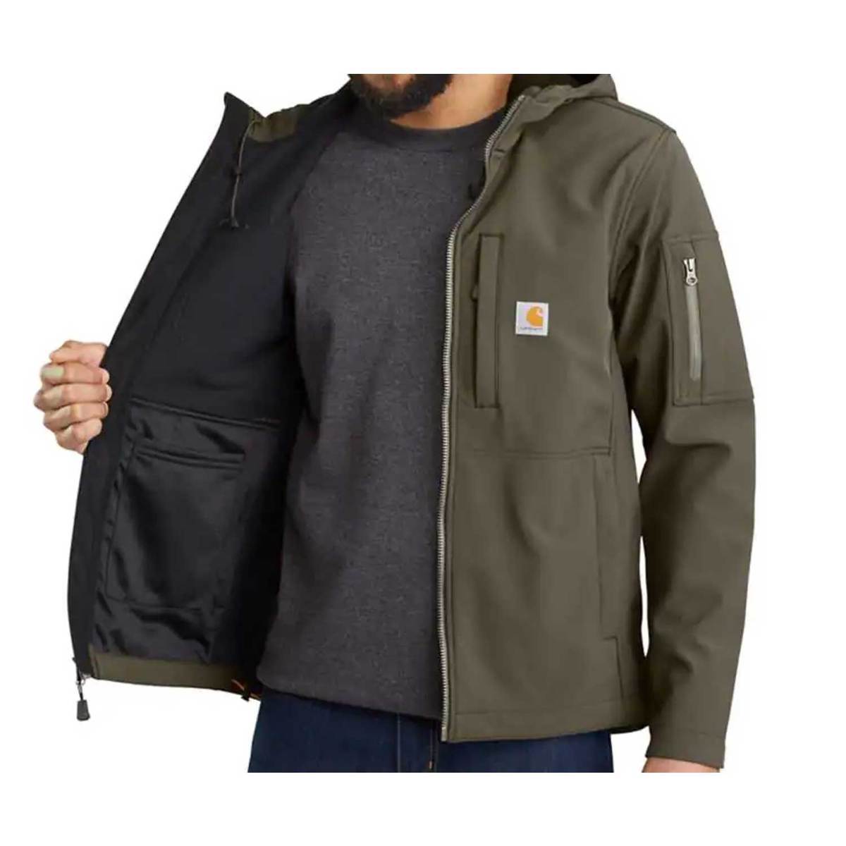 Carhartt Men's Hooded Rough Cut Jacket - Black - XL | Sportsman's Warehouse