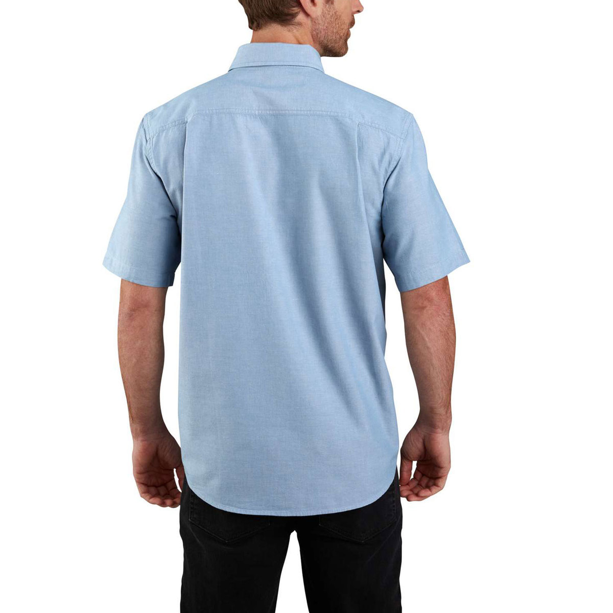 Carhartt Men's Original Fit Solid Short Sleeve Shirt - Blue Chambray ...