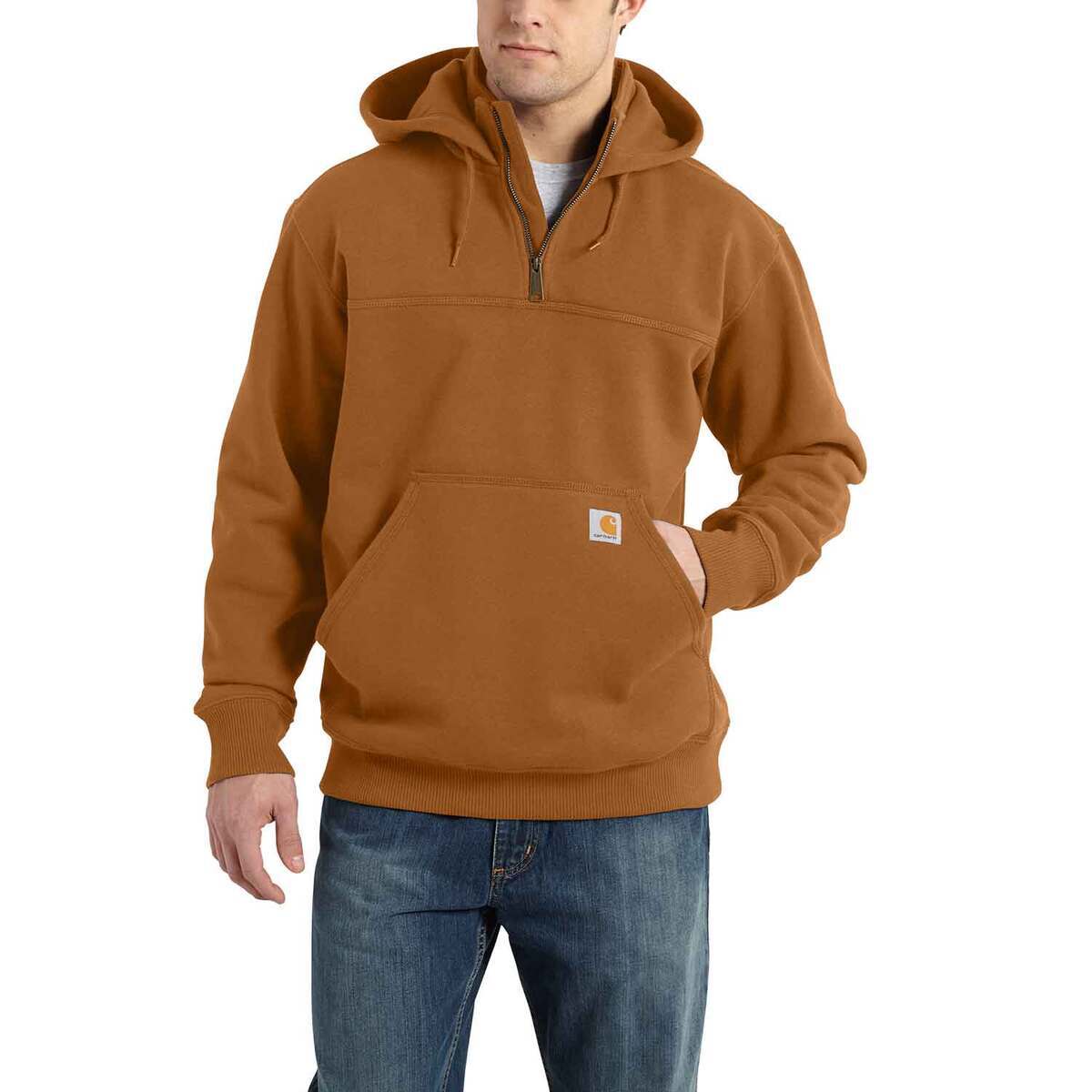 Carhartt Men's Rain Defender Loose Fit Heavyweight Work Hoodie - Fox ...