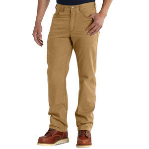 NEW Carhartt Mens Relaxed Fit Rugged Flex Rigby Khaki Pants Size 42 X 32.