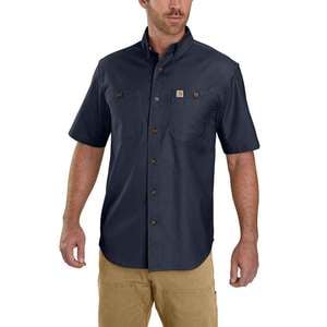 Carhartt Men's Rugged Flex Rigby Short Sleeve Work Shirt - Navy - M