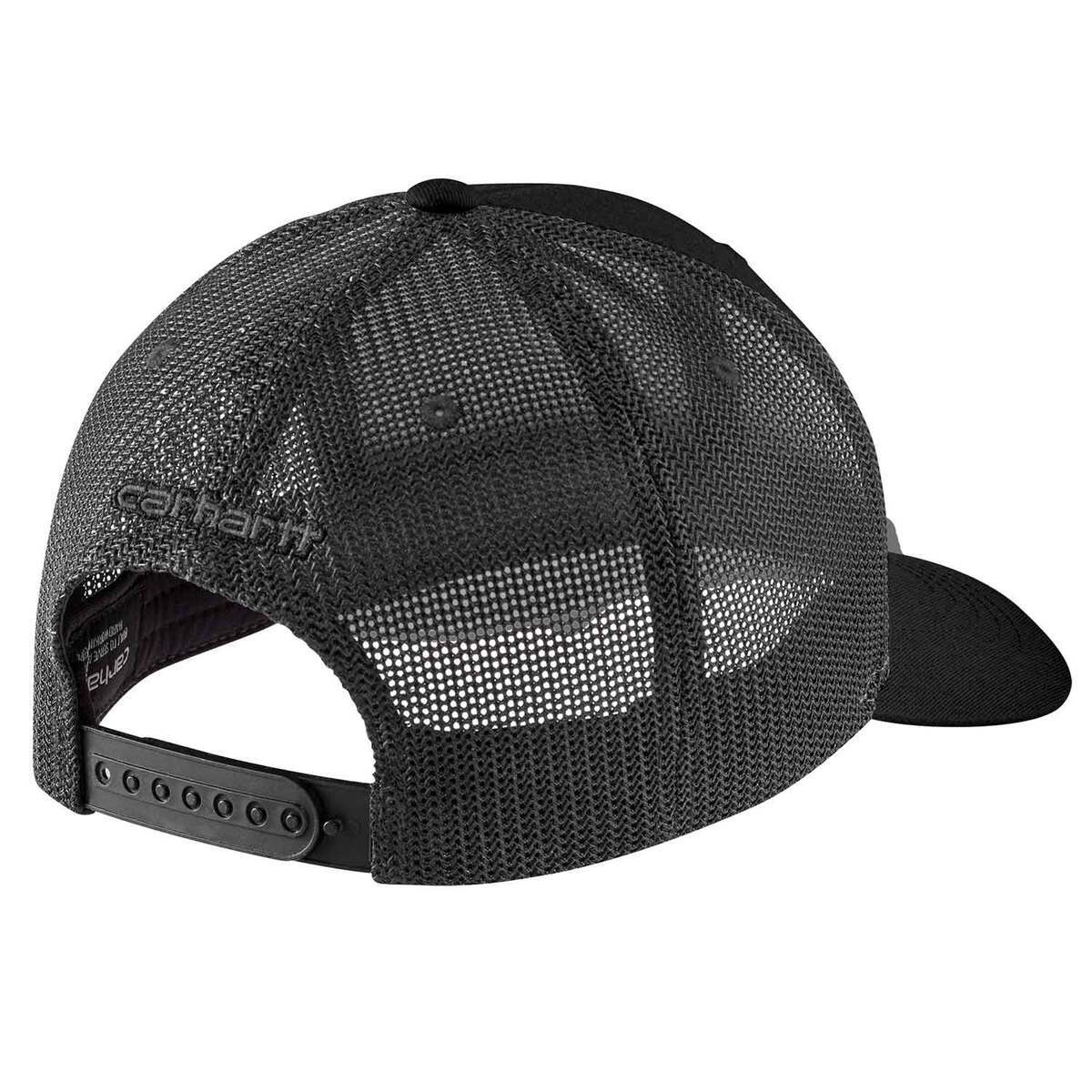 Carhartt Rugged Flex Twill Mesh-Back Logo Patch Trucker Hat - Black ...