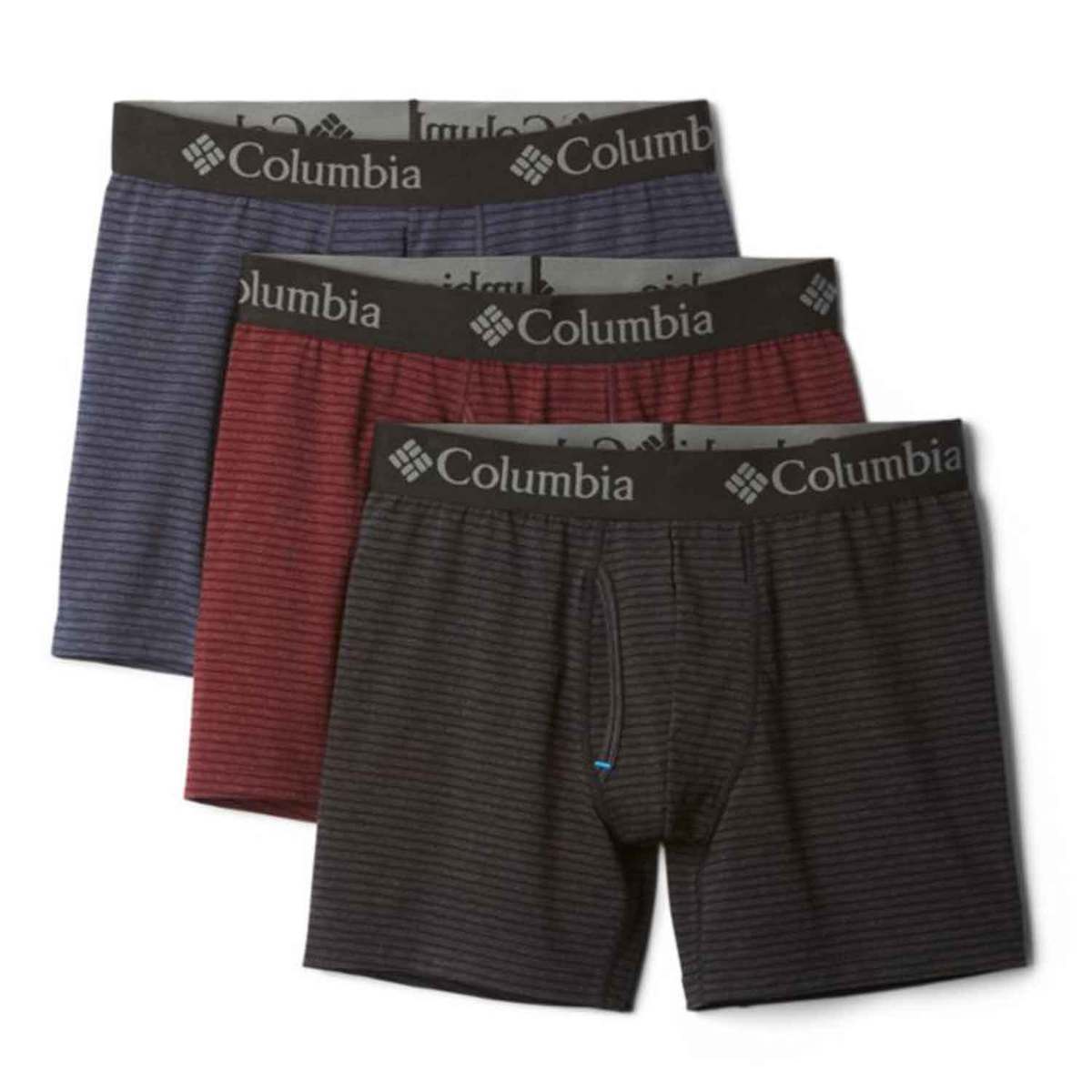 Columbia Men's Performance Stretch 3 Pack Boxer Briefs - Red Heather ...