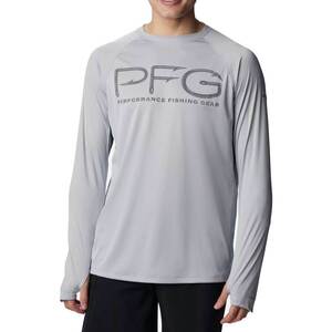 Columbia Men's PFG Terminal Tackle Vent Long Sleeve Shirt - L - Grey
