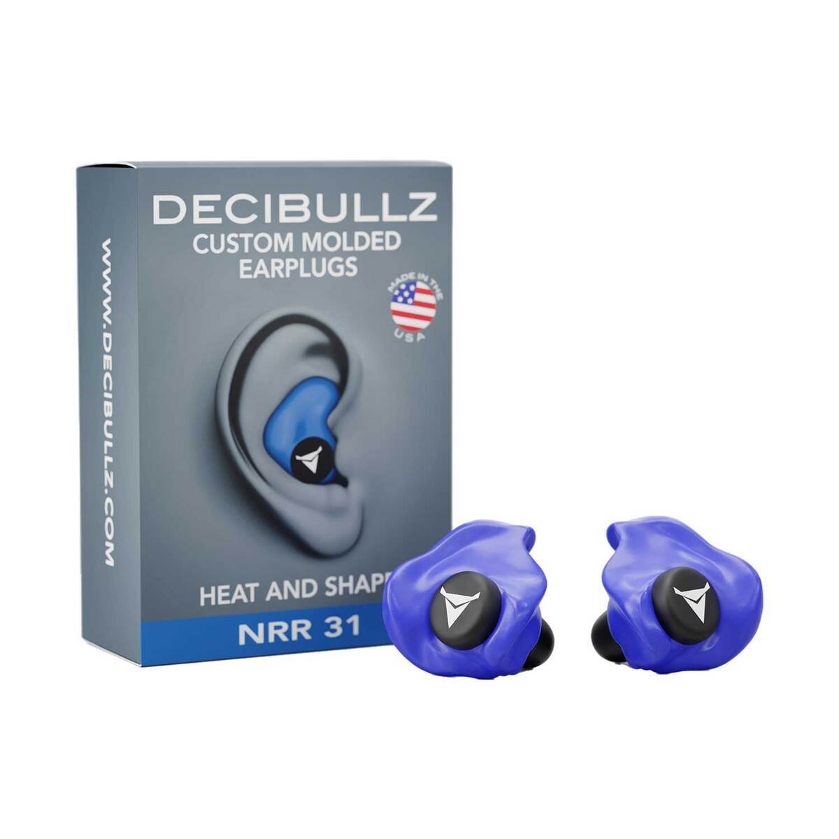 Decibullz Custom Molded Passive Earplugs - Blue - Blue | Sportsman's ...