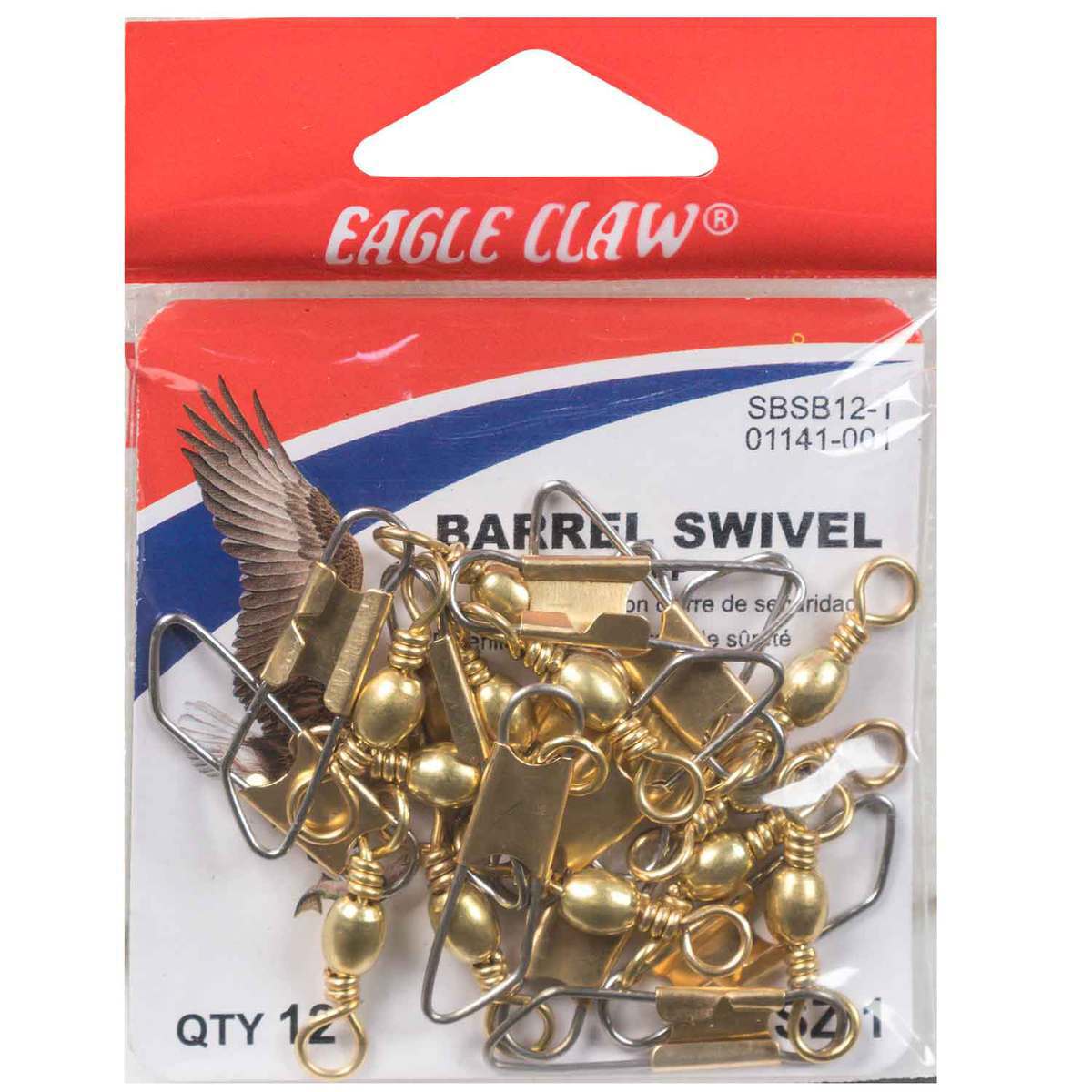 Eagle Claw Size 12 Barrel Swivel w/Safety Snap 3 pkgs Of 7 Fishing