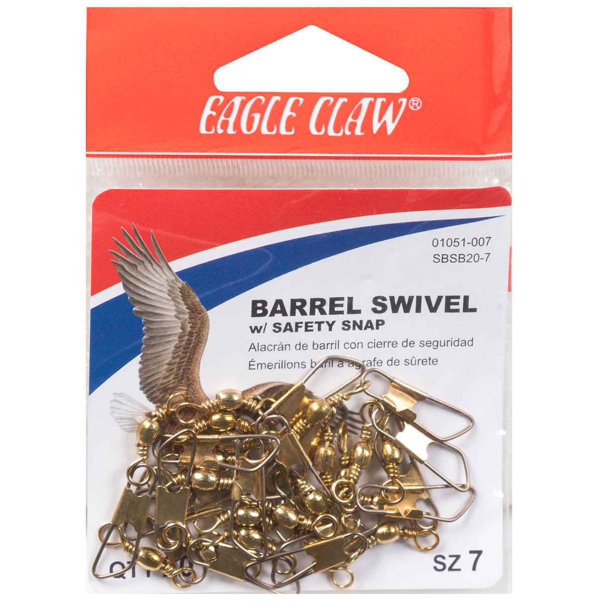 eagle-claw-20-pack-barrel-swivel-w-safety-snap-brass-size-12-brass