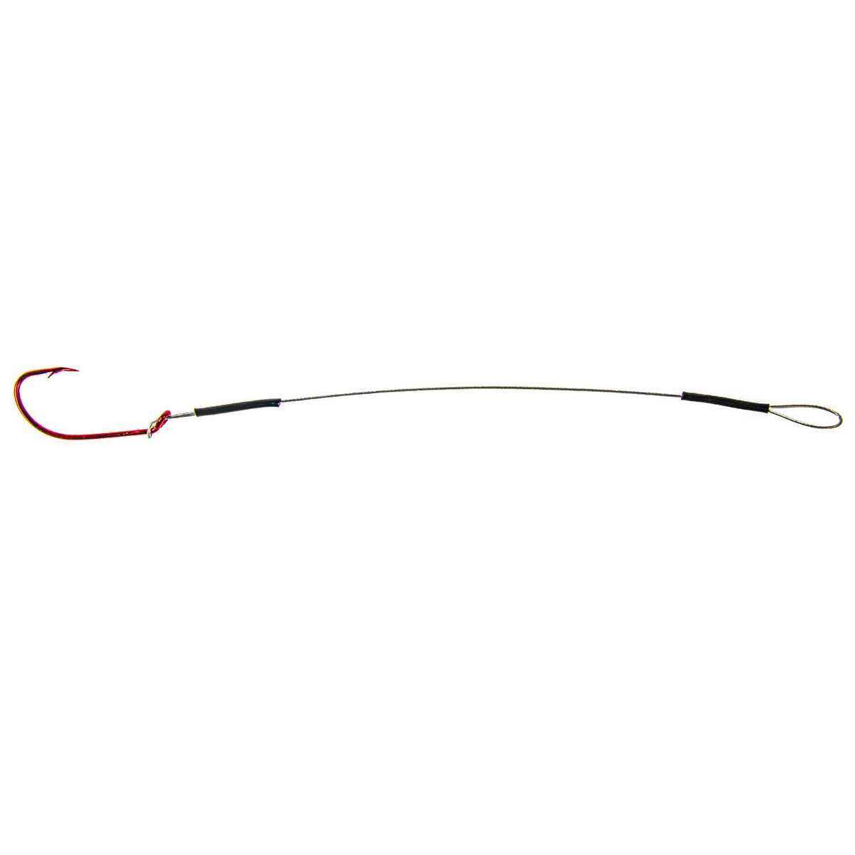 Eagle Claw Nylawire Snelled Hook - Red, 2/0