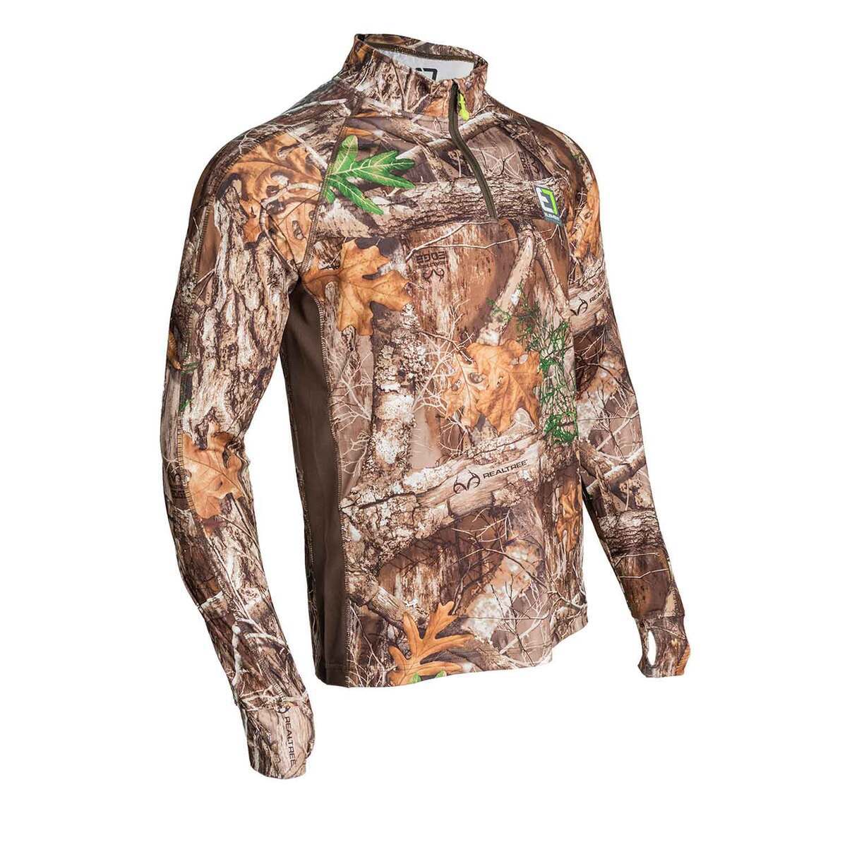 Realtree Zipper Athletic Long Sleeve Shirts for Men