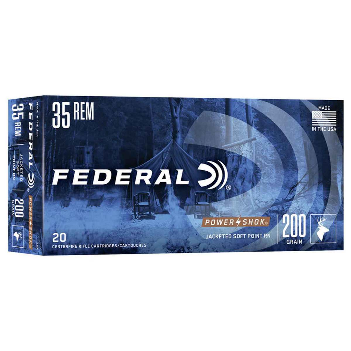 Federal Power-Shok 35 Remington 200gr SP Rifle Ammo - 20 Rounds ...