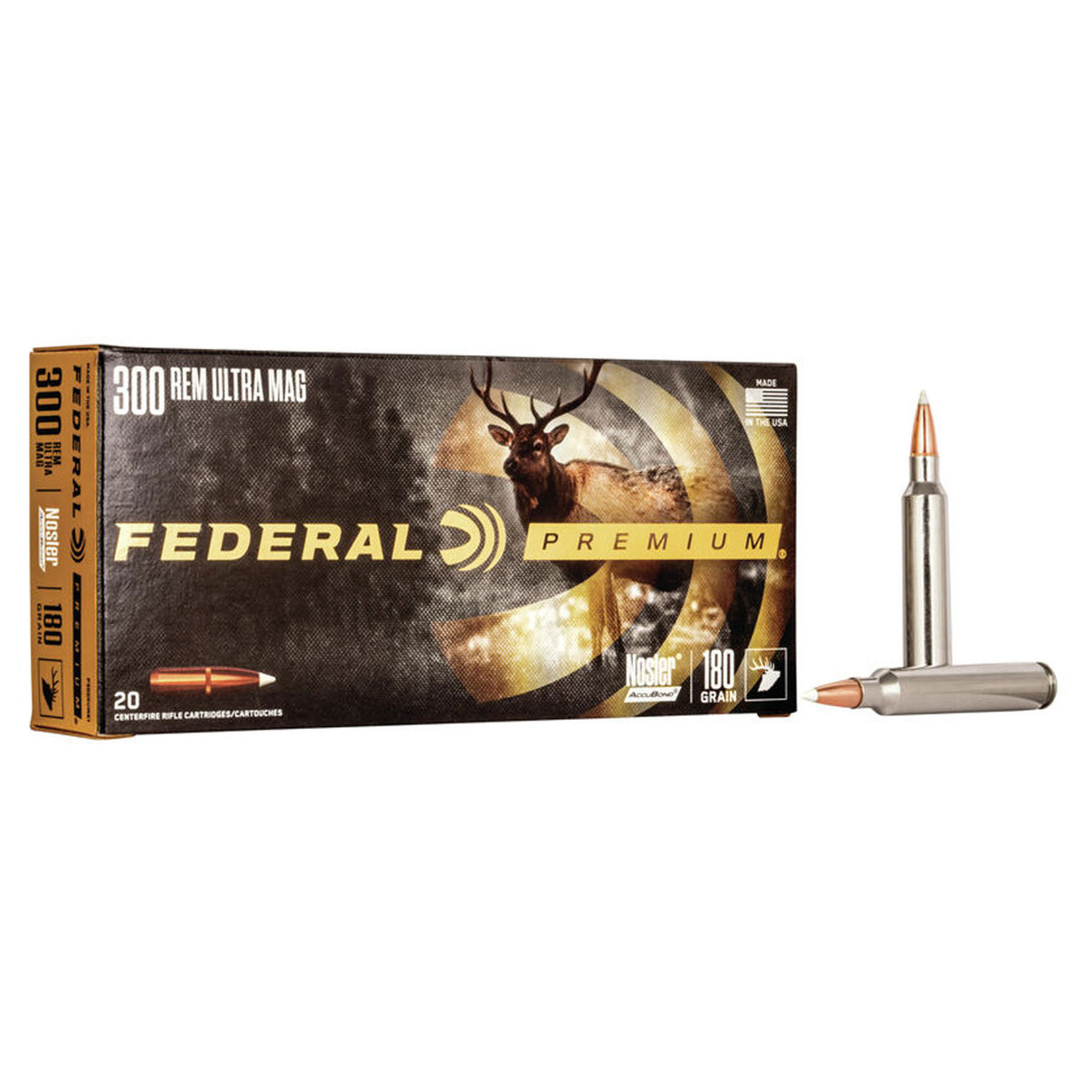 Federal Premium 300 Remington Ultra Magnum 180gr Nosler Accubond