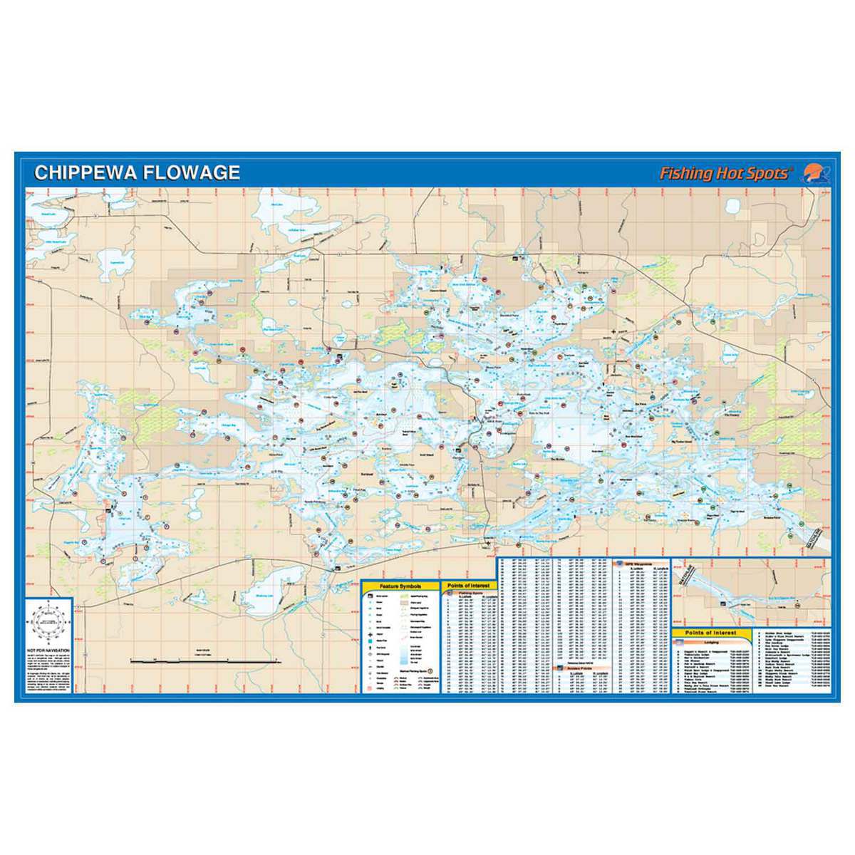 Fishing Hot Spots Chippewa Flowage (Sawyer Co) Fishing Map Sportsman