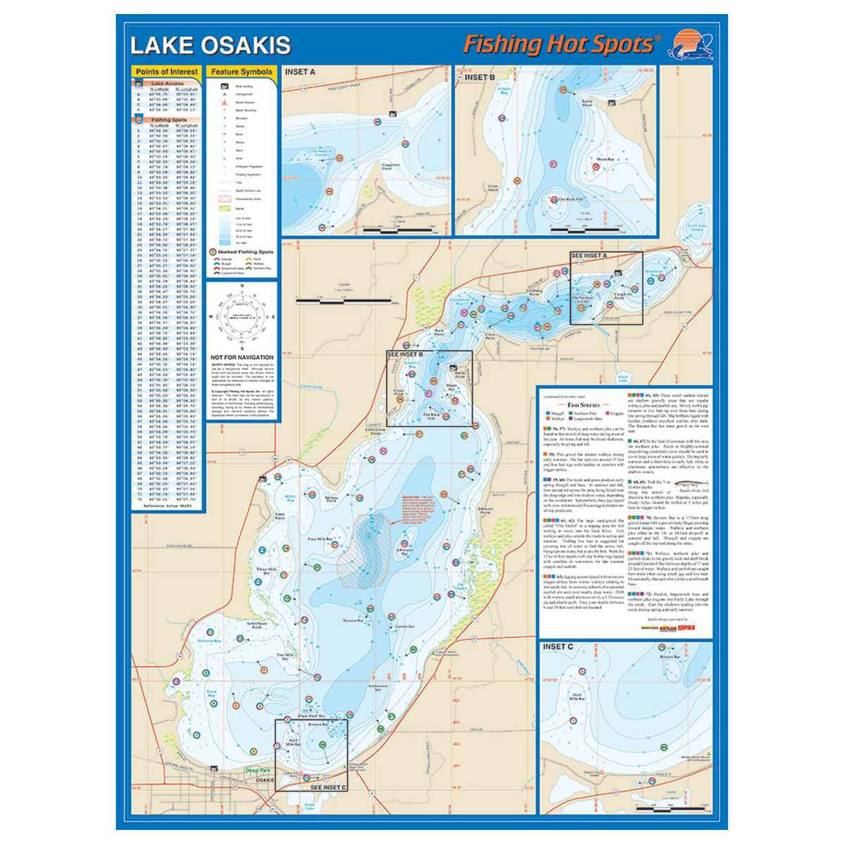 Lake Osakis Fishing Map Fishing Hot Spots Osakis Fishing Map | Sportsman's Warehouse