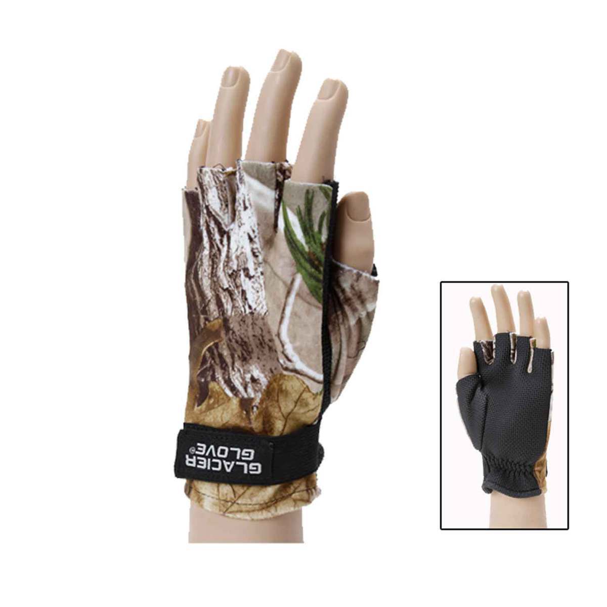 Glacier Glove Midweight Pro Hunter Fingerless Gloves - Small - Realtree Camo