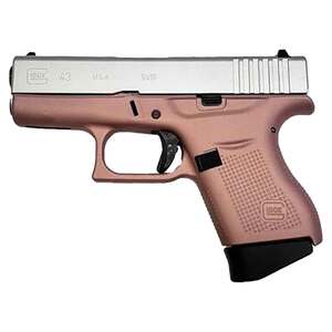 Glock 43 9mm Luger 3.39in Satin Aluminum/Pink Champagne Cerakote Pistol - 6+1 Rounds