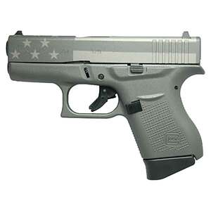 Glock 43 9mm Luger 3.39in Subdued American Flag Tungsten Gray Cerakote Pistol - 6+1 Rounds