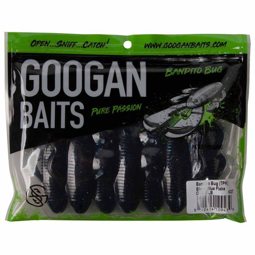 Googan Bandito Bug Creature Bait - Black/Blue Flake, 3-1/3in ...