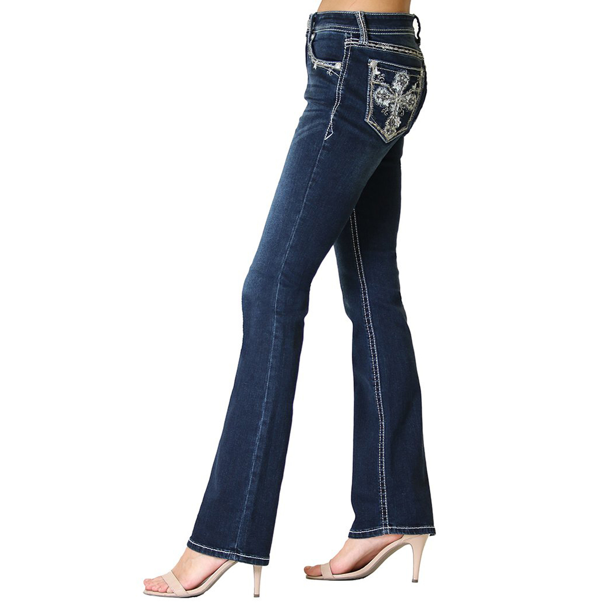 Grace In La Womens Cross Embellished Bootcut Jeans Sportsmans Warehouse 5177