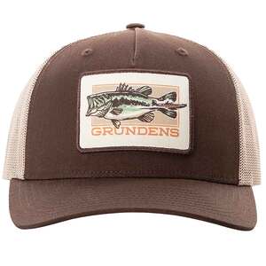 Grundens Off To The Races Trucker Hat - Brown/Khaki - One Size Fits Most