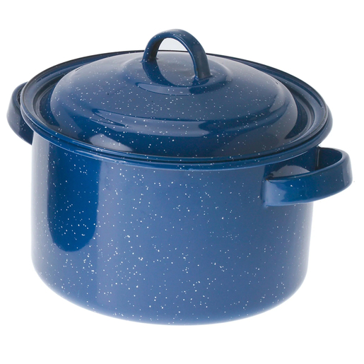 Alpine Cuisine Enamel Steel Dark Blue Speckle Stock Pot 8-qt with Lid