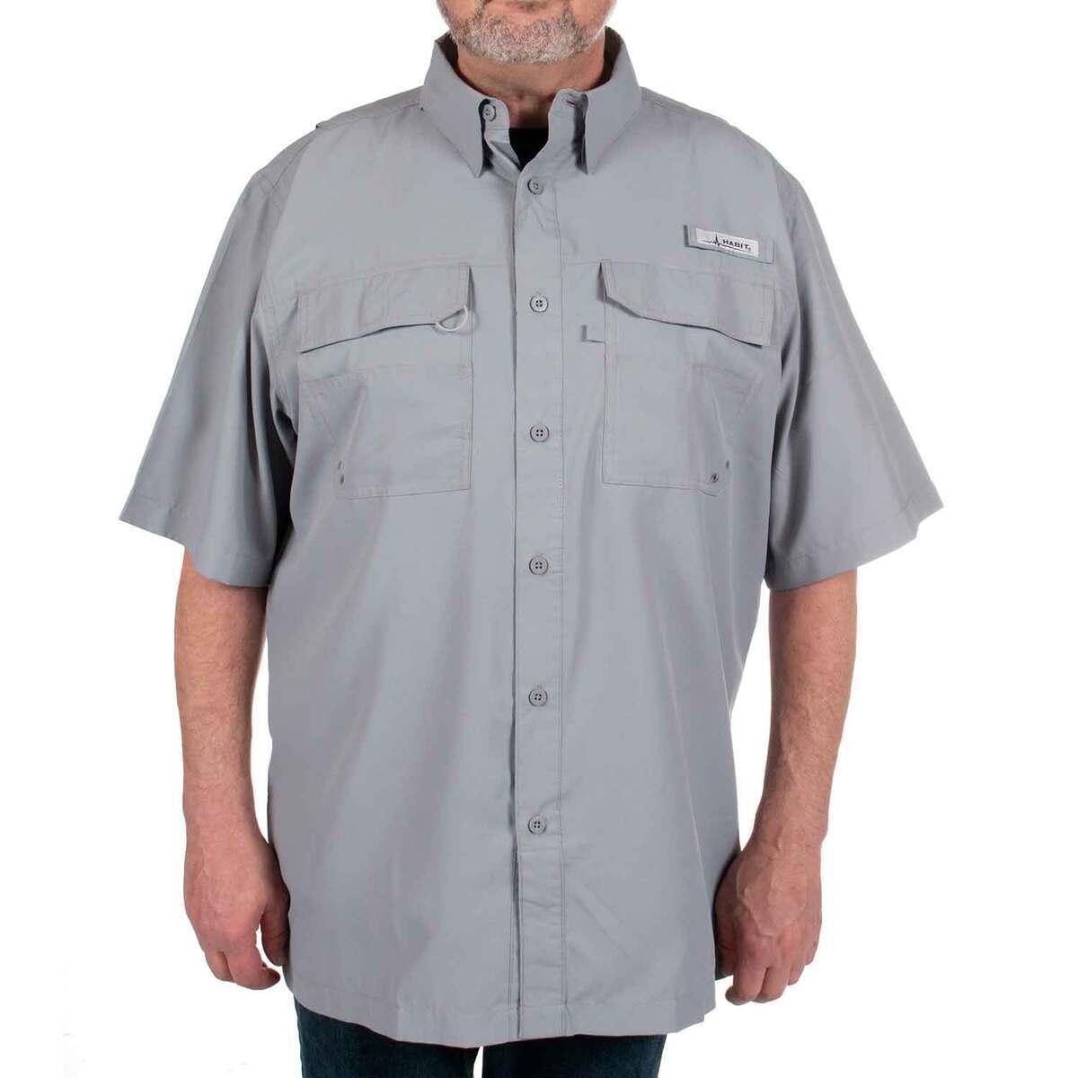 HABIT Mens Vented Fishing Shirt Outdoor 40+ Solar Factor size Medium M/M  Grey