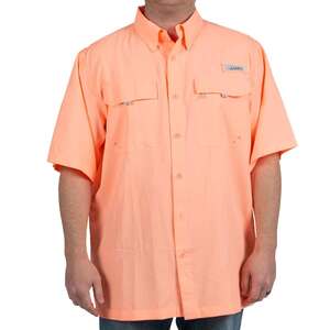 Habit Men's Kona Beach Short Sleeve Fishing Shirt - Spiked Peach - M