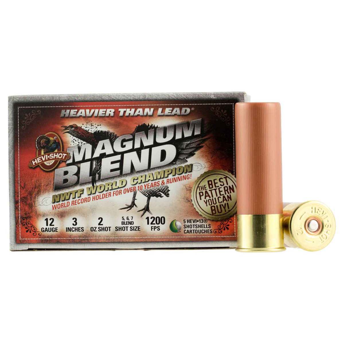 Hevi Shot Magnum Blend 12 Gauge 3 1 2in 4 5 7 2 1 4oz Turkey Shotshells 5 Rounds Sportsman S Warehouse