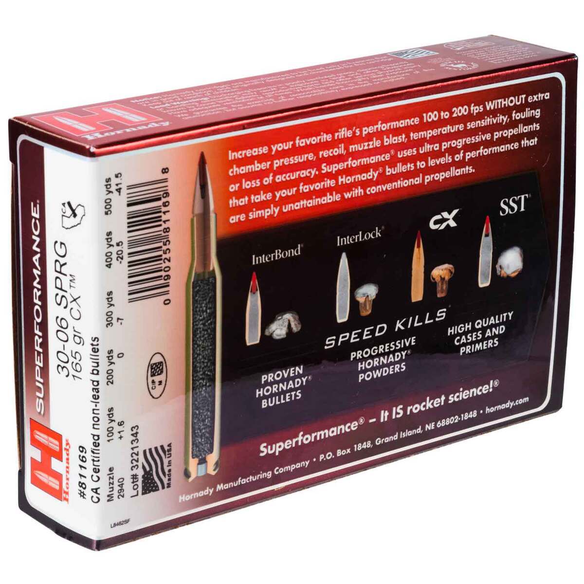 Hornady Cx Superformance 30 06 Springfield 165gr Cx Spf Rifle Ammo 20