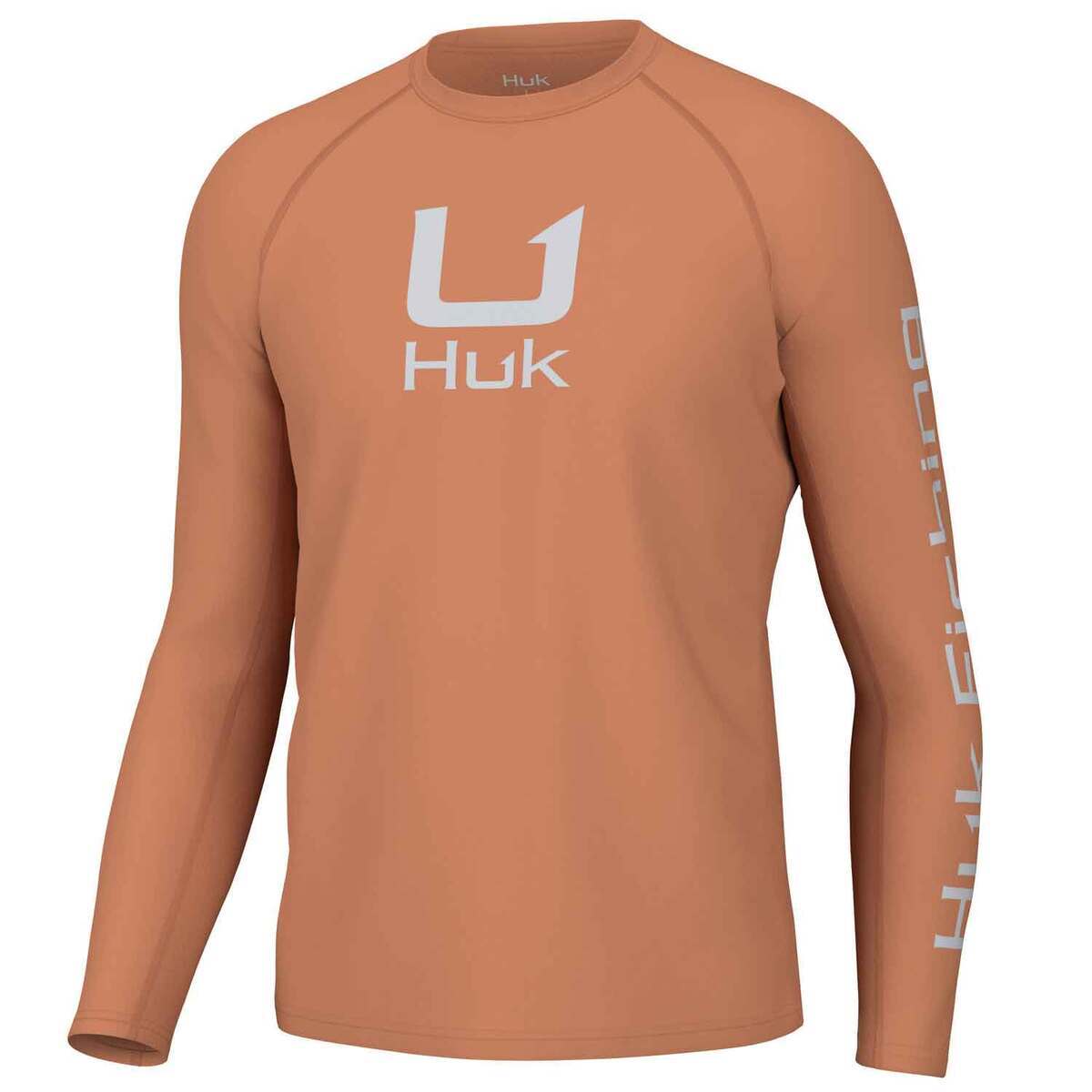 Huk Men's Icon Crew Long Sleeve Fishing Shirt - Sunburn - M - Sunburn M