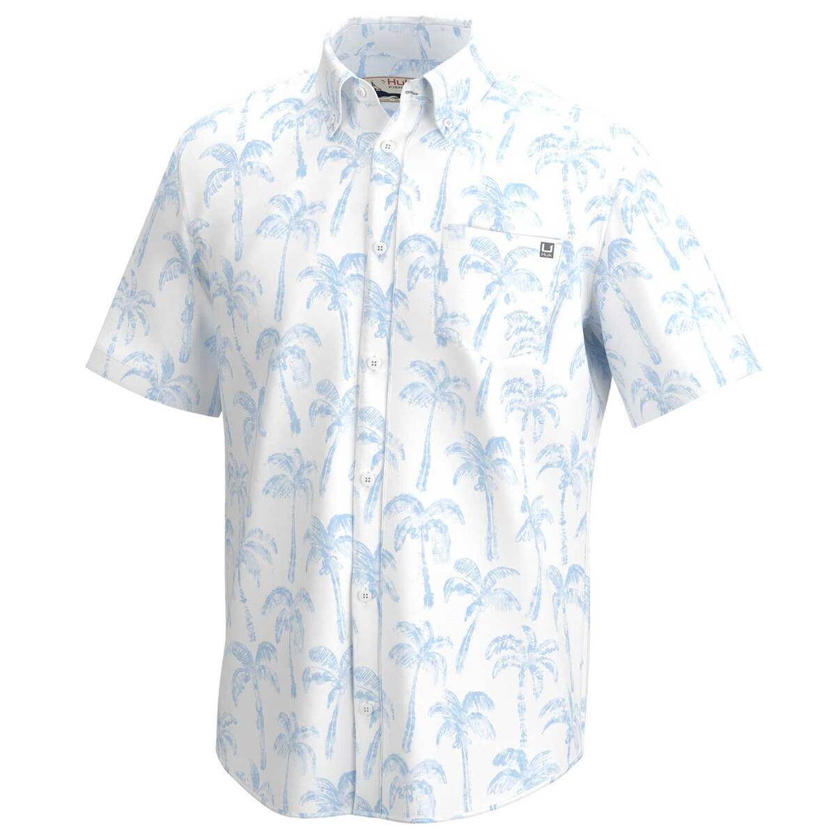 Huk Men's Kona Palm Wash Short Sleeve Fishing Shirt | Sportsman's Warehouse