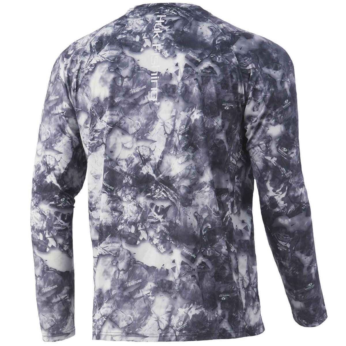 Huk Men's Mossy Oak Fracture Vented Pursuit Long Sleeve Fishing Shirt ...