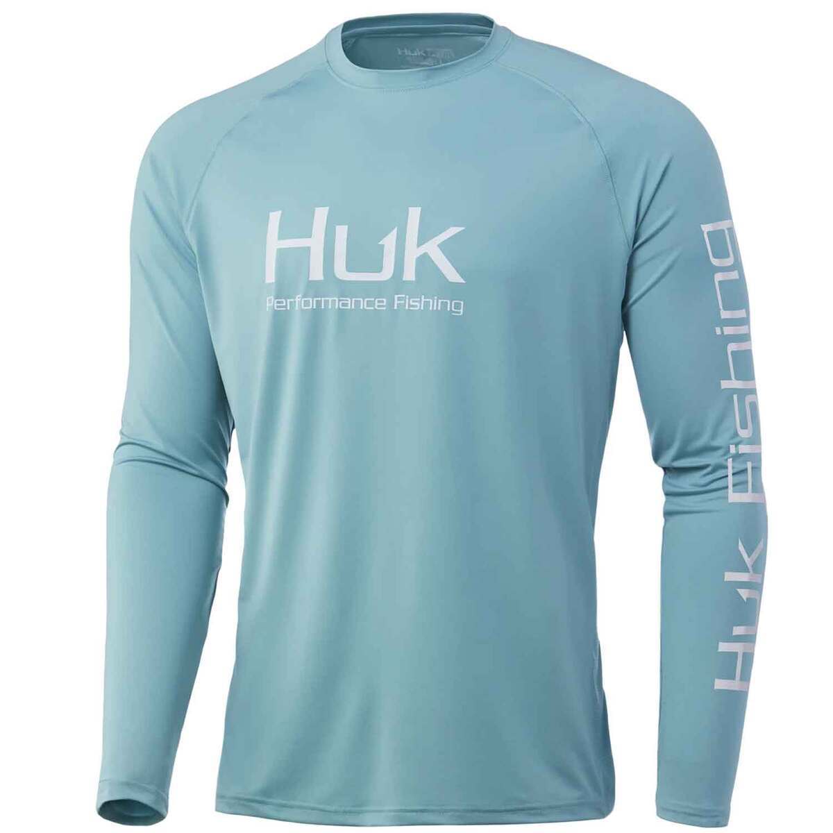 Huk Men's Pursuit Vented Long Sleeve Fishing Shirt - Porcelain Blue ...