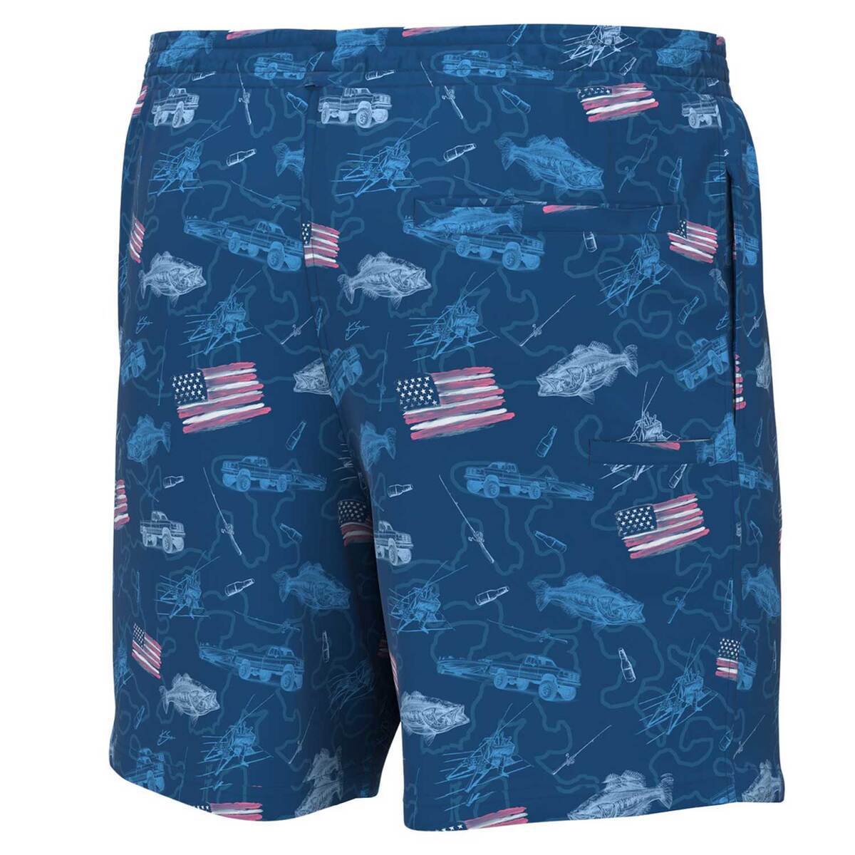 Huk Men's Pursuit Volley Fish Flags Fishing Shorts | Sportsman's Warehouse