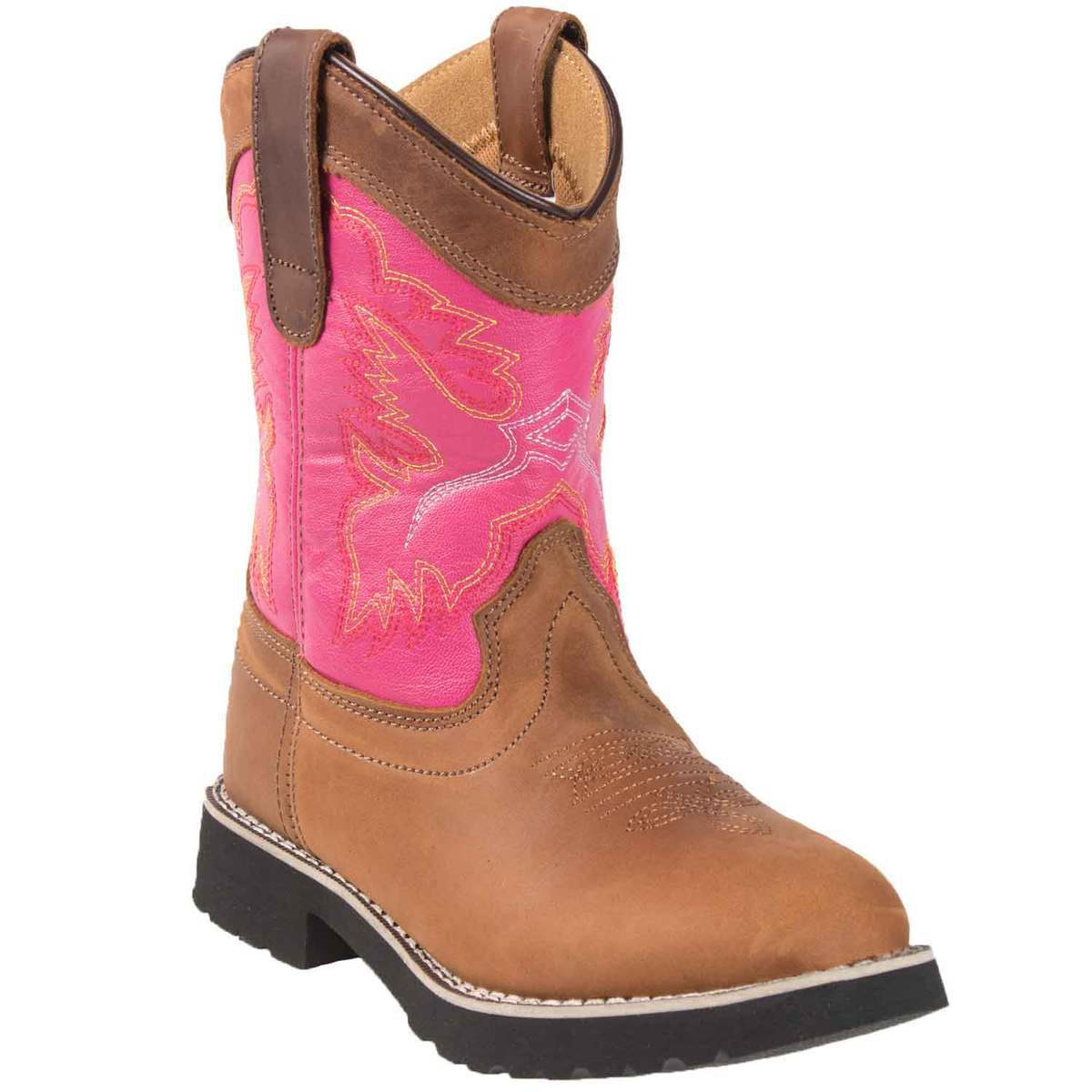 Itasca Youth Buckaroo Pull On Boots - Pink - Size 4 - Pink 4