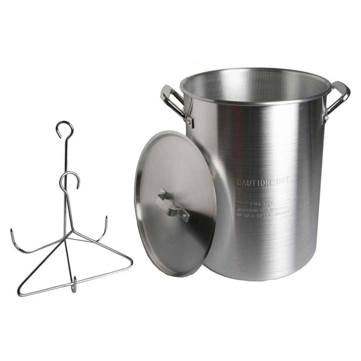 King Kooker 30 qt. Stainless Steel Turkey Pot with Lid Lifting