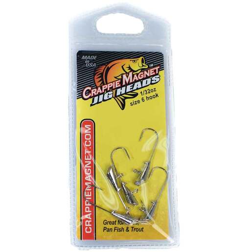 Eagle Claw Ball Head Fishing Jig, Unpainted with Red Hook, 1/32 oz., 10  Count