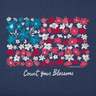 Life Is Good Women's Count Your Blossoms USA Flag Short Sleeve Casual Shirt